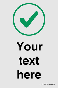 Custom plain background, green tick in circle sign